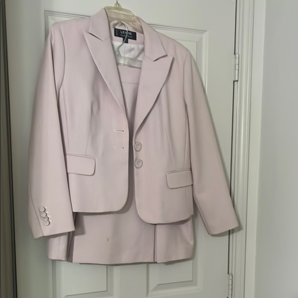 Larry Levine Pink Skirt Set Elegant A-Line